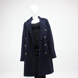 Boohoo Women Navy Blue Coat